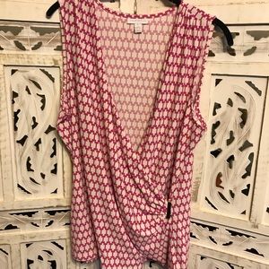 Blouse pink/white size XL Brand Charter Club